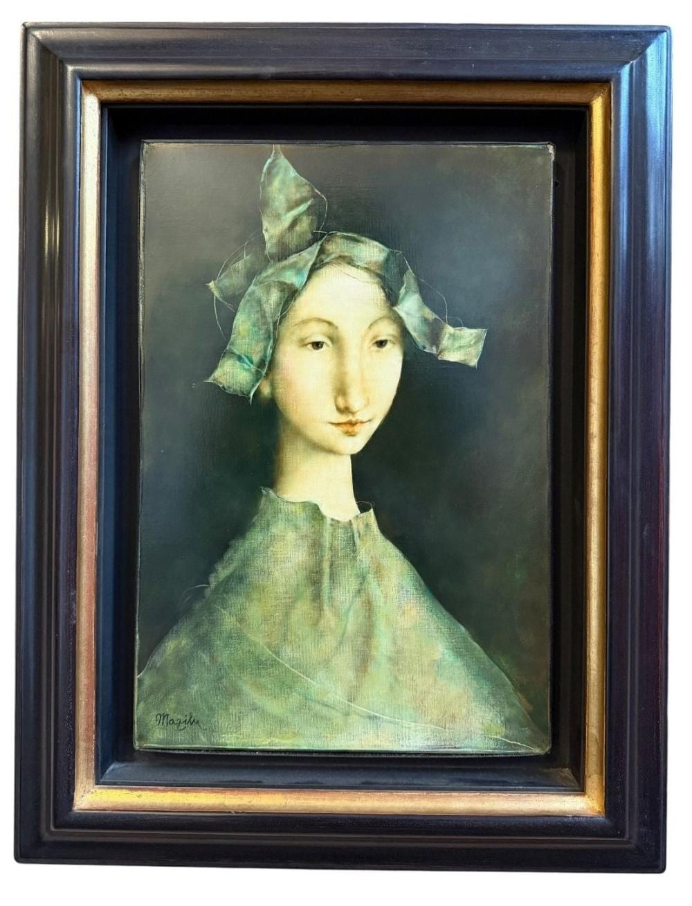 Georges Mazilu comparable auction result: georges mazilu romanian french b 1951 acrylic painting portrait of a girl