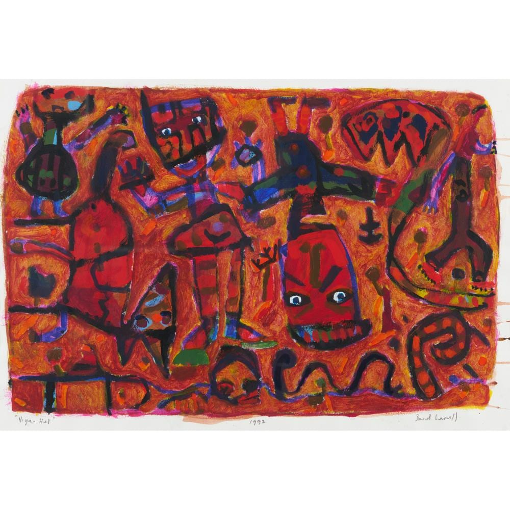 David Larwill comparable auction result: david larwill 1956 2011 higa hut 1992 gouache on paper 44 x 68cm