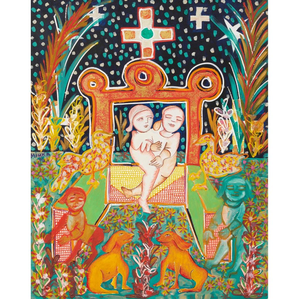 Mirka Mora comparable auction result: mirka mora 1928 2018 untitled 1970 oil on canvas 75 x 59 5cm