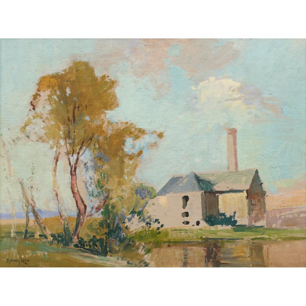Sydney Long comparable auction result: sydney long 1871 1955 the old mill oil on canvas laid on board 44 5 x 59 5cm
