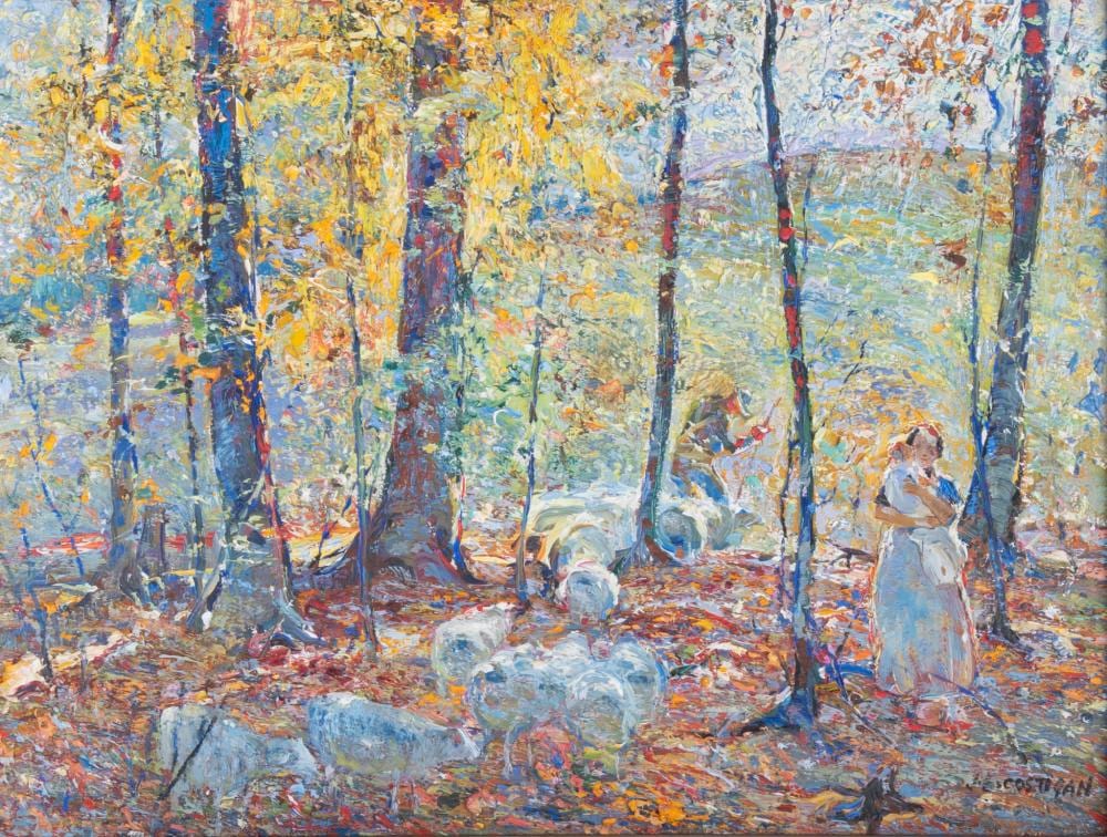 john edward costigan 1888 1972 autumn landscape oil on masonite · Link Auction Galleries · 2026-03-14 John Edward Costigan comparable auction result: john edward costigan 1888 1972 autumn landscape oil on masonite