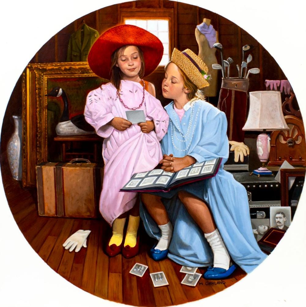 Michael Garland comparable auction result: michael garland ny b 1952 oil painting
