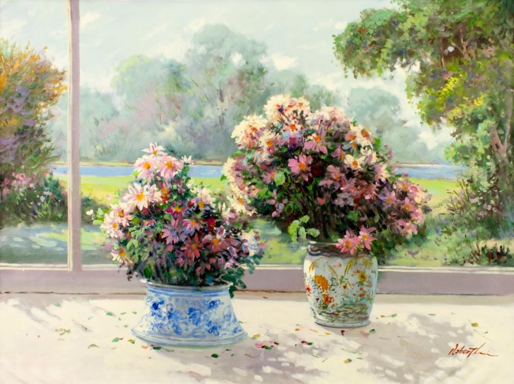 Robert Lui comparable auction result: robert lui vietnam ny b 1951 oil painting