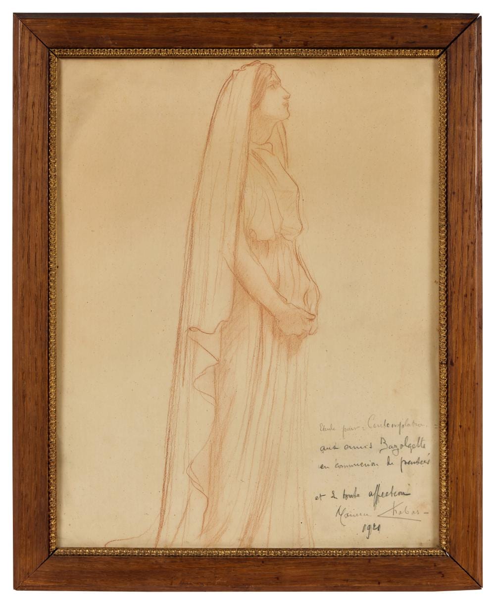 Maurice Chabas comparable auction result: maurice chabas 1862 1947 etude pour la contemplation sanguine sign dat 1921 et d dic