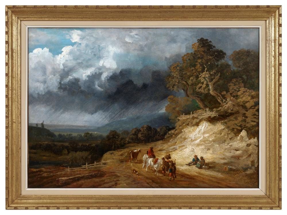 Georges Michel comparable auction result: georges michel 1763 1843 personnages en chemin apr s la pluie le retour du soleil huile sur