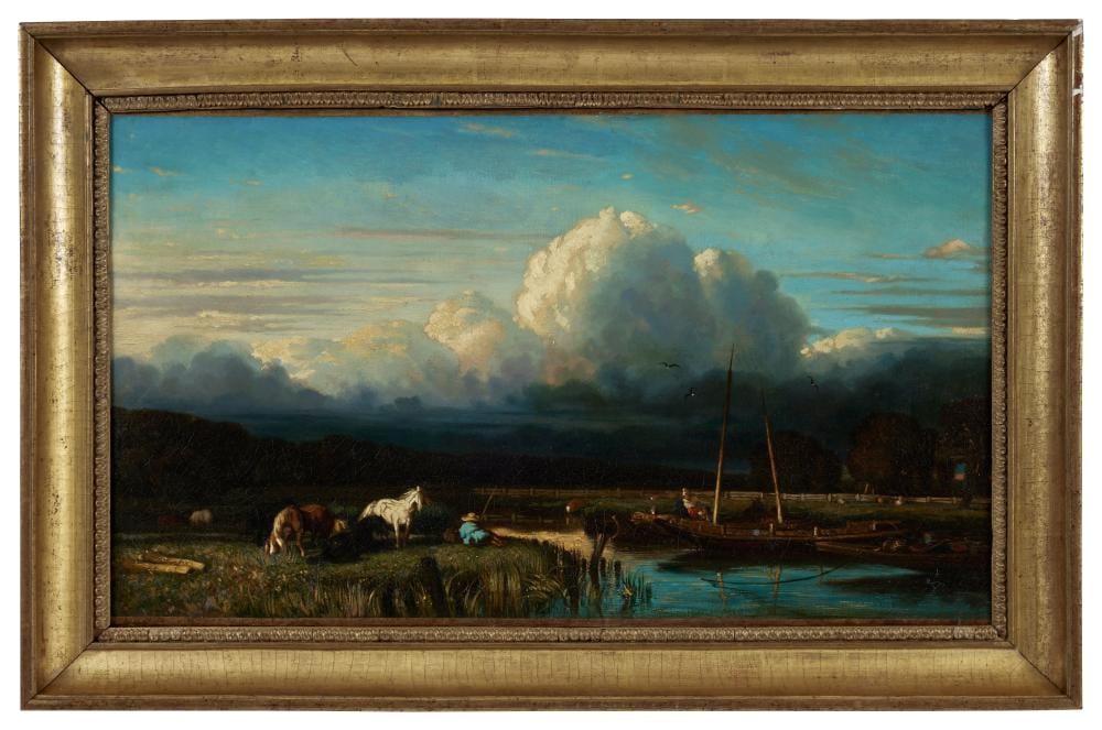 Jules Dupré comparable auction result: jules dupr 1811 1889 vue prise en d angleterre huile sur toile sign en bas droite sur