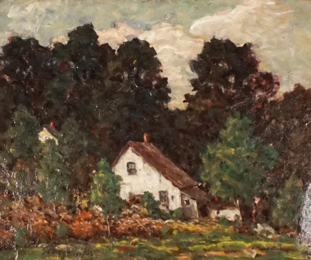 George Benjamin Luks comparable auction result: george benjamin luks american 1867 1933 cottage in williamsport oil on canvas 19 1 4 x 23 in 48 9 x 58 4 cm frame 26 x 30 in 66 x 76 2 cm