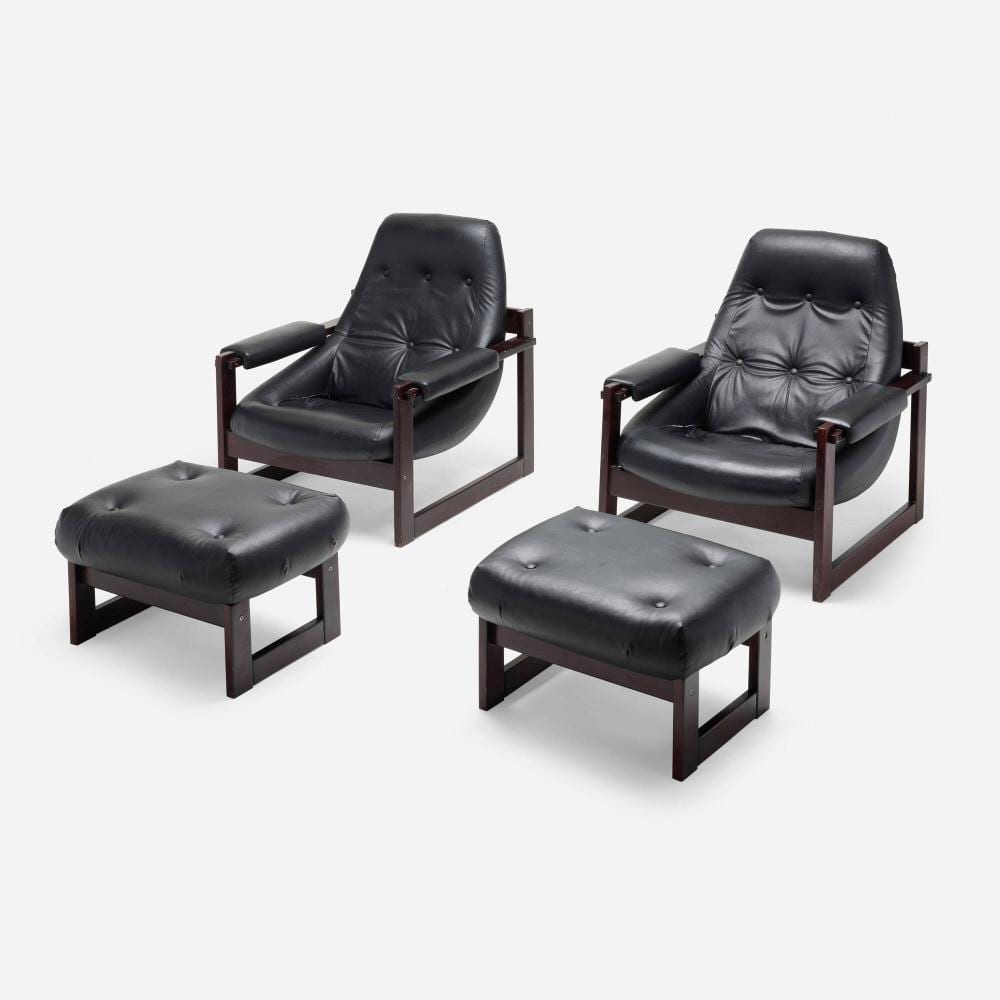 Percival Lafer comparable auction result: percival lafer mp 163 lounge chairs and ottomans pair