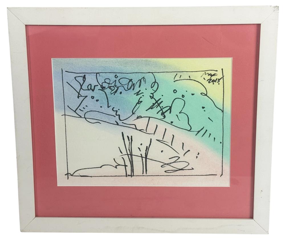 Peter Max Abstract Profile Drawing on Paper, 2015 sold by MiddleManBrokers, lot 91 — auction record photograph