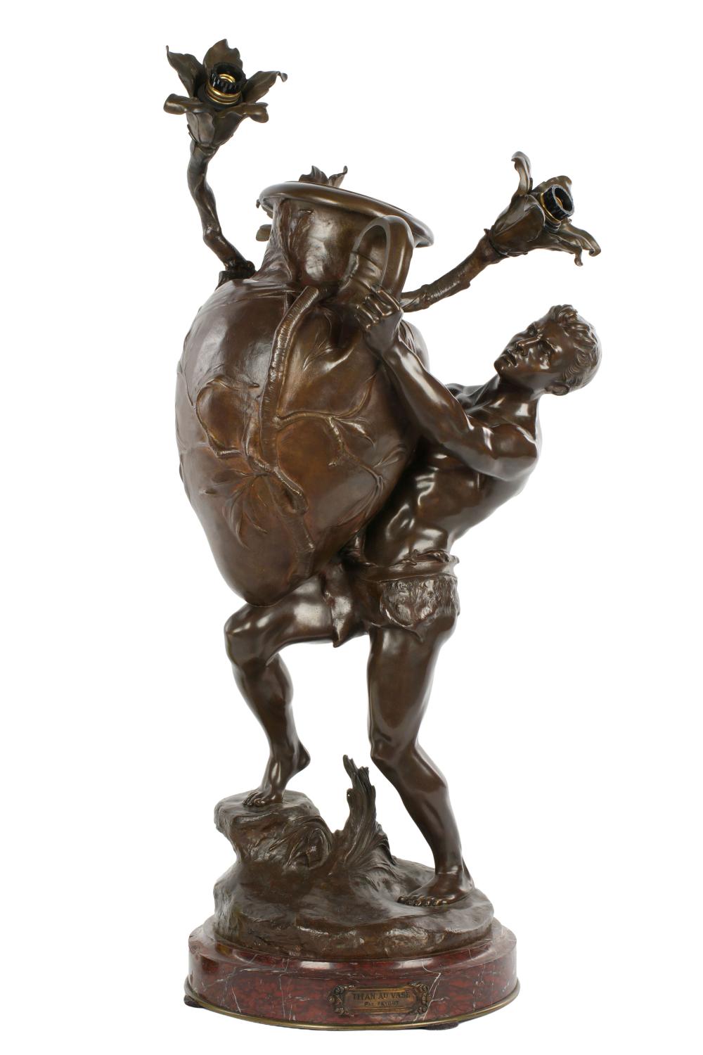 Emile Jean Peynot Titan au Vase Bronze Sculpture sold by Amero Auctions, lot 180 — auction record photograph