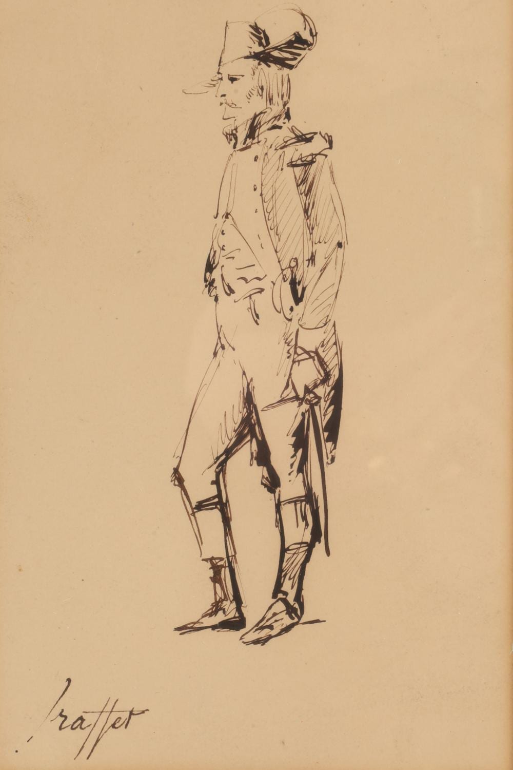 Auguste Raffet comparable auction result: auguste raffet 1804 1860 ink drawing of napoleonic standing soldier signed