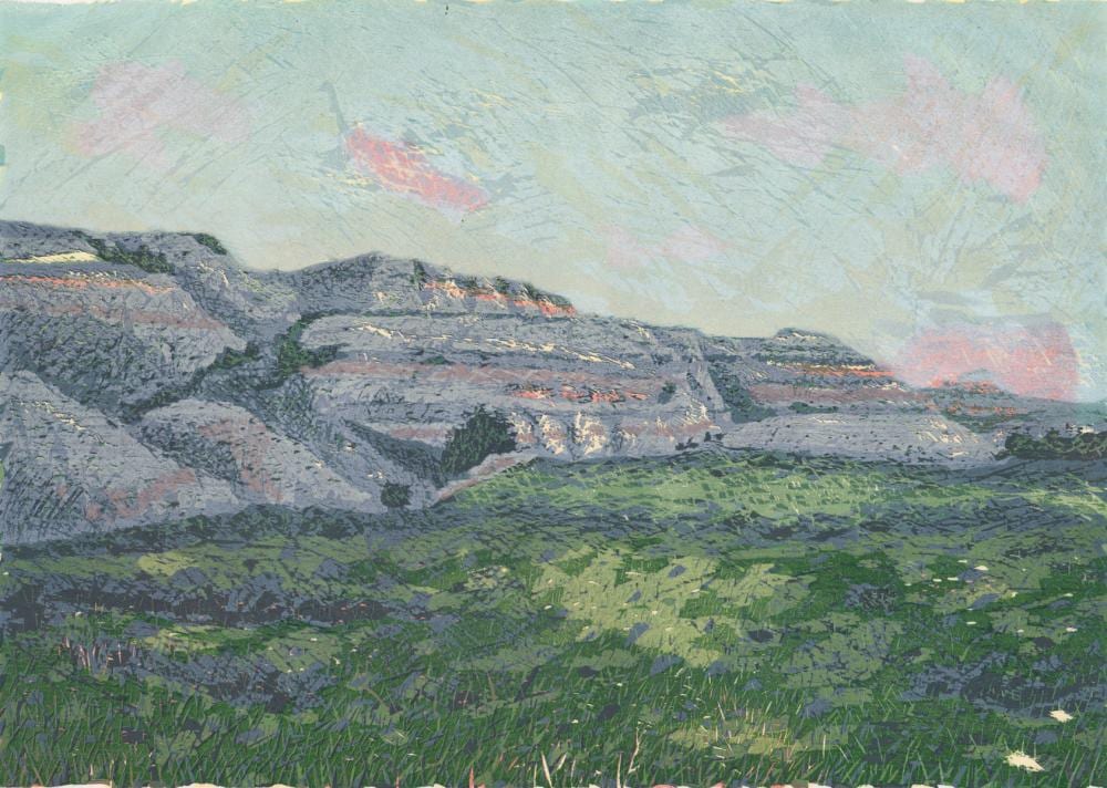 gordon mortensen s n woodcut nd hills · Grant Zahajko Auctions, LLC · 2026-03-11 Gordon Mortensen comparable auction result: gordon mortensen s n woodcut nd hills