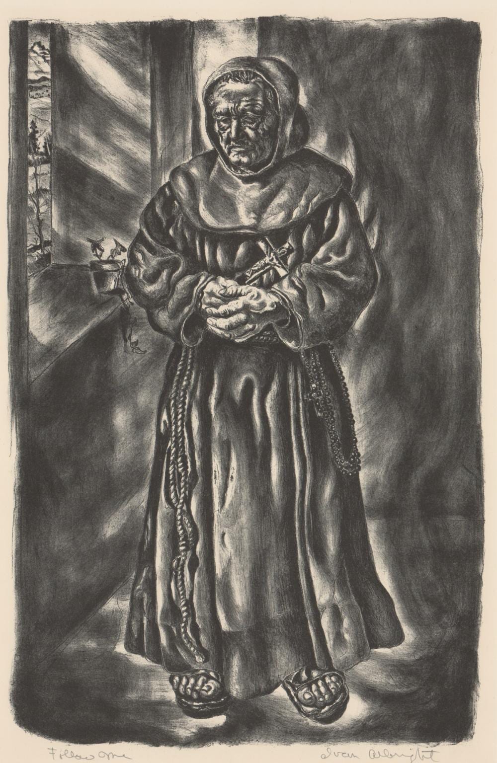 Ivan Albright comparable auction result: ivan albright signed lithograph follow me