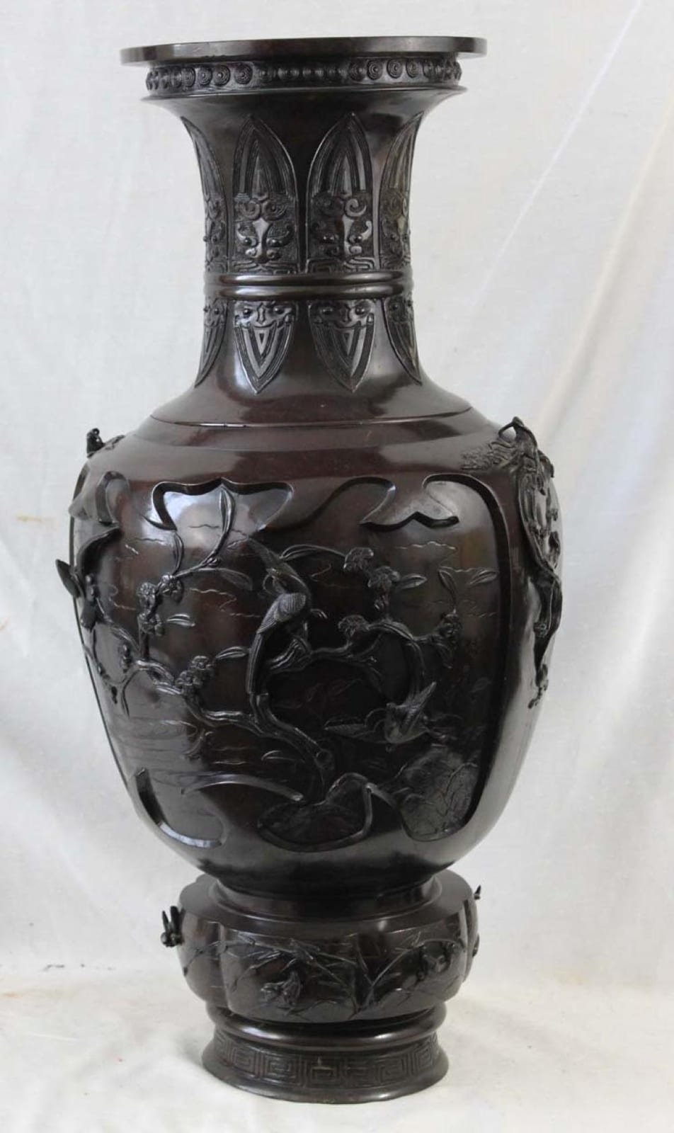 Large Japanese Meiji Period Bronze Vase sold by Hidden Treasures Antiques & Fine Arts, lot 327 — auction record photograph