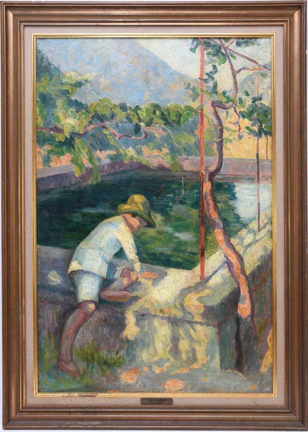 Henri Charles Manguin comparable auction result: henri charles manguin french 1874 1949 oil on canvas boy by pool 32 x 21 1 2 inches two small patches on the back overall frame size 37 x 26 1 2 inches