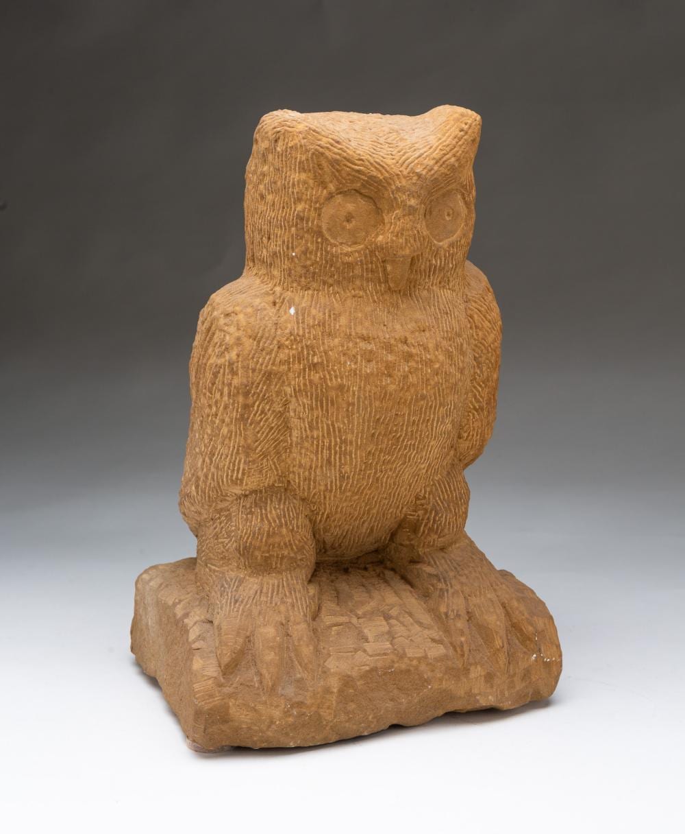 Ernest "Popeye" Reed comparable auction result: ernest popeye reed ohio 1919 1985 folk art carved stone diminutive owl sculpture 12 h 8 w