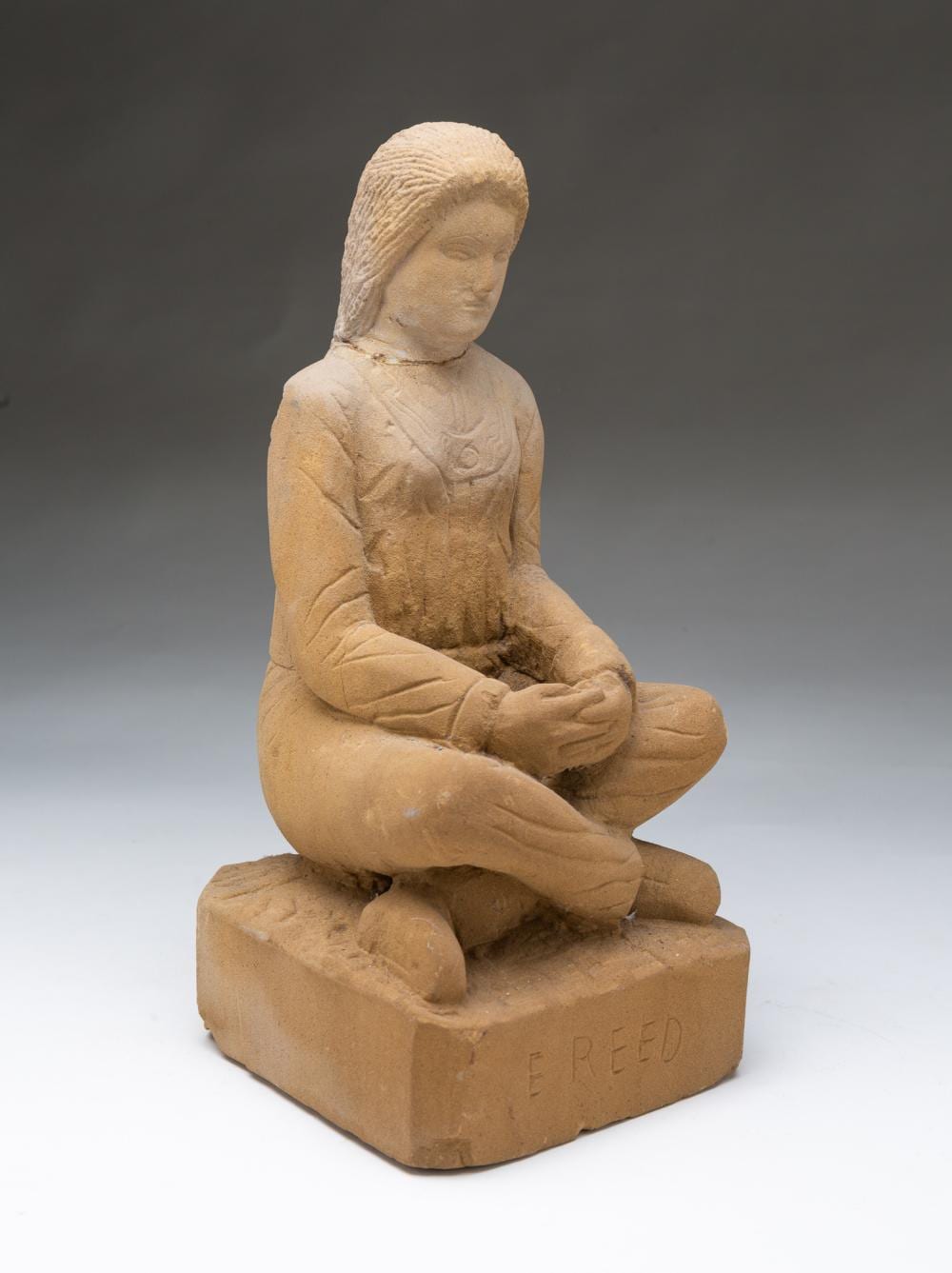 Ernest "Popeye" Reed comparable auction result: ernest popeye reed ohio 1919 1985 folk art carved stone diminutive sculpture of a seated woman 11 5 h 5 5 w 6 d