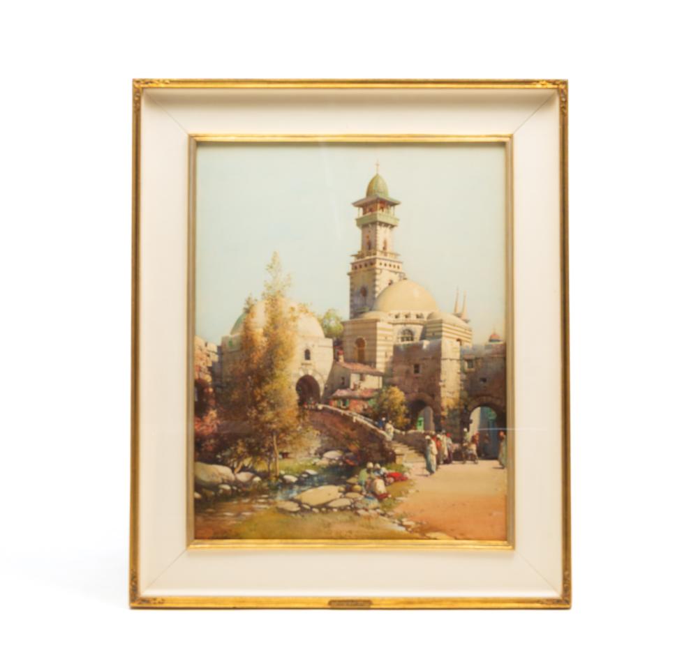Noel Harry Leaver comparable auction result: noel harry leaver british 1889 1951 an ancient mosque tunis watercolor frame 29 5 h 24 5 w sight 22 25 h 17 25 w