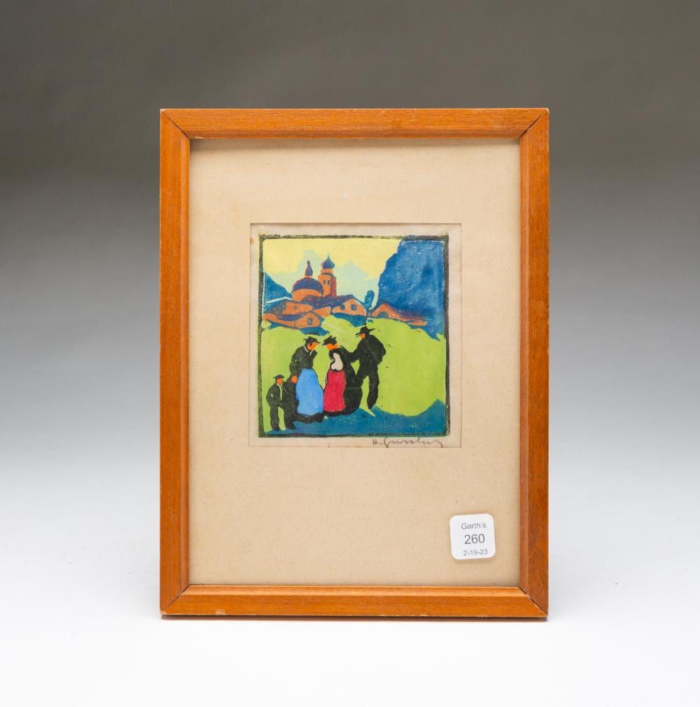 herbert gurschner austrian 1901 1975 the chat color woodblock print 8 75 h 6 5 w · Amelia Jeffers · 2026-03-20 Herbert Gurschner comparable auction result: herbert gurschner austrian 1901 1975 the chat color woodblock print 8 75 h 6 5 w