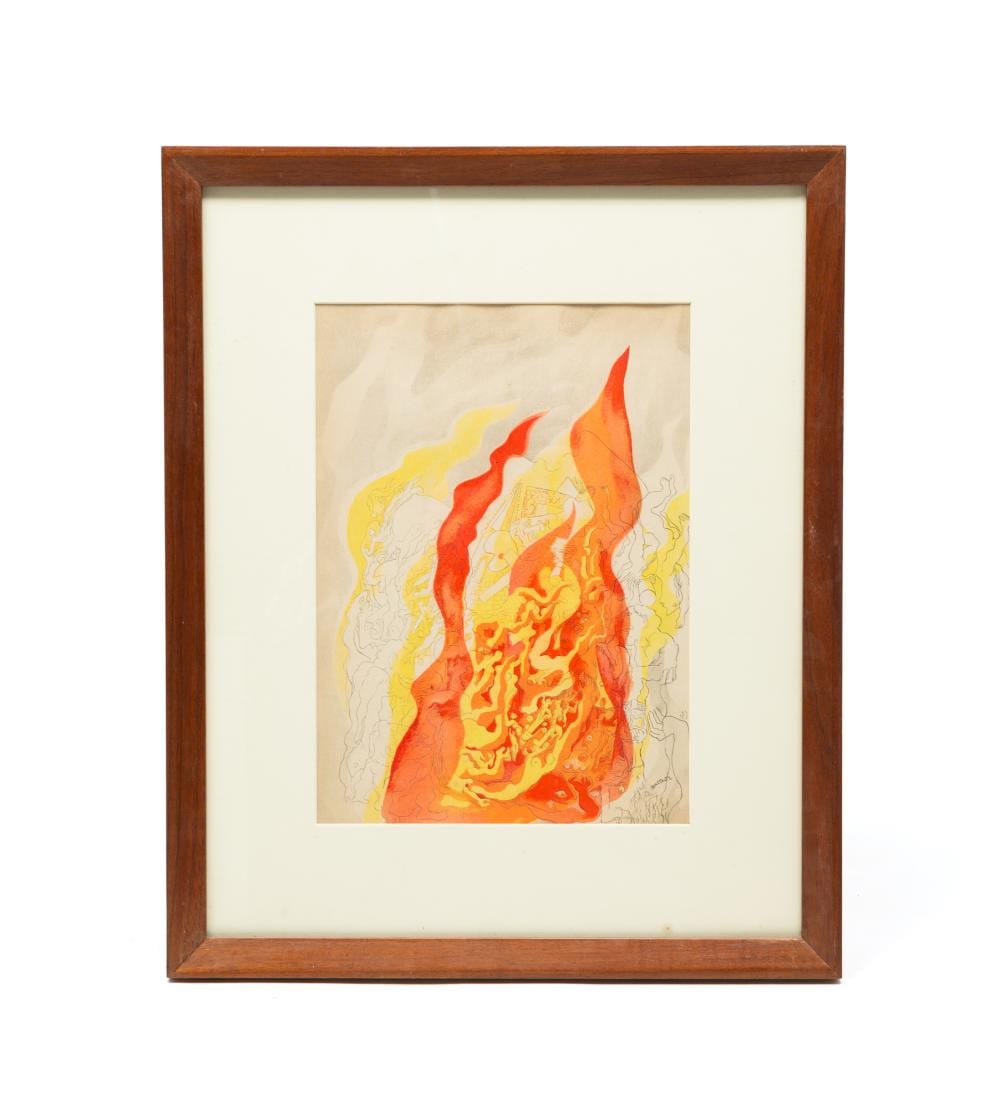 Abraham Rattner comparable auction result: abraham rattner american 1895 1978 le feu fire color lithograph on paper dated 1937 frame 21 25 h 17 25 w