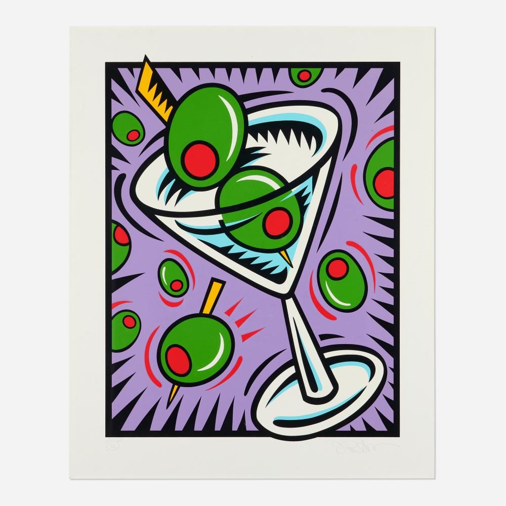 Burton Morris comparable auction result: burton morris martini and olive