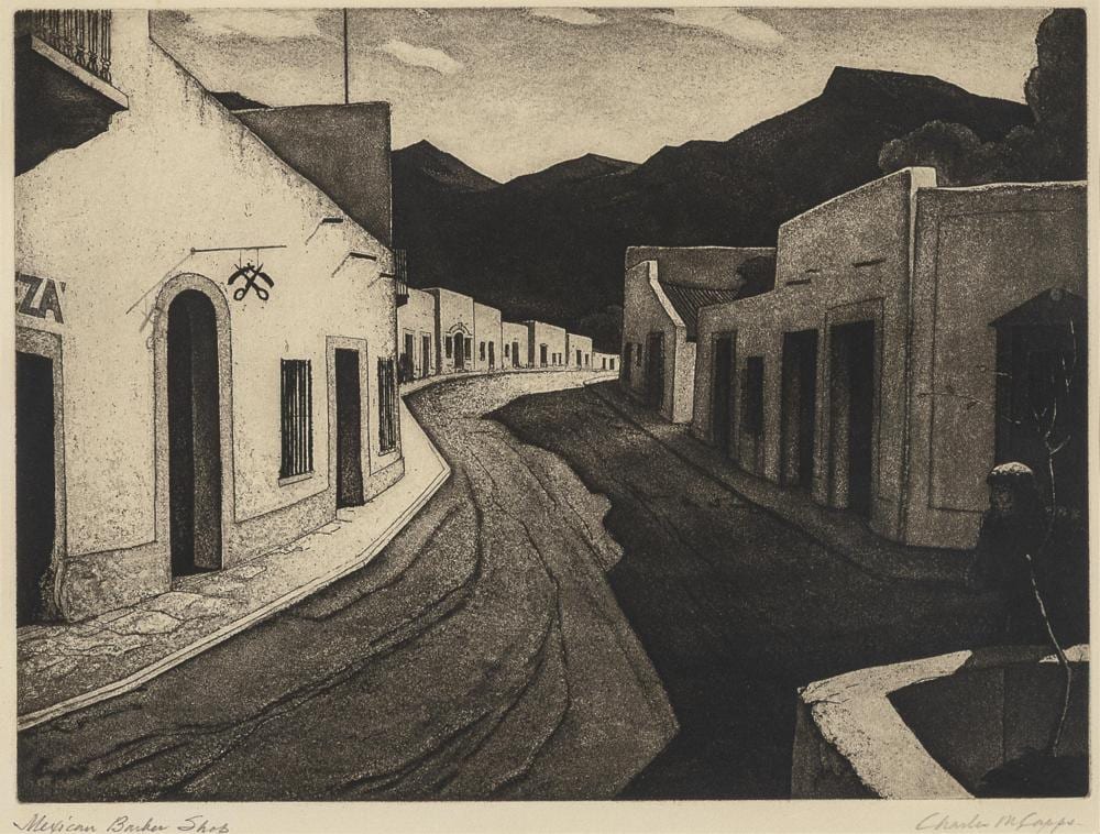 Charles Merrick Capps comparable auction result: charles merrick capps mexican barber shop 1938