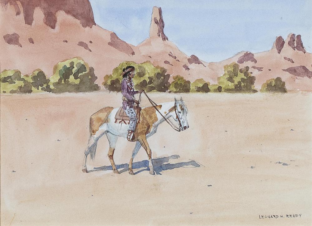 Leonard Howard Reedy comparable auction result: leonard howard reedy navajo rider ca 1940