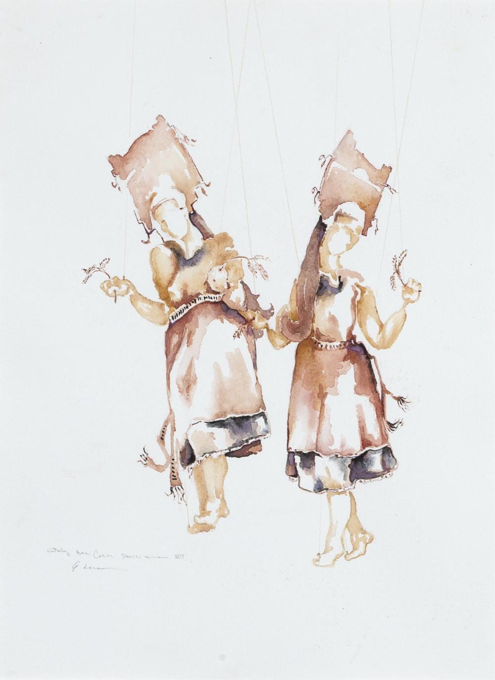 Armond Lara comparable auction result: armond lara study for corn dancers vii