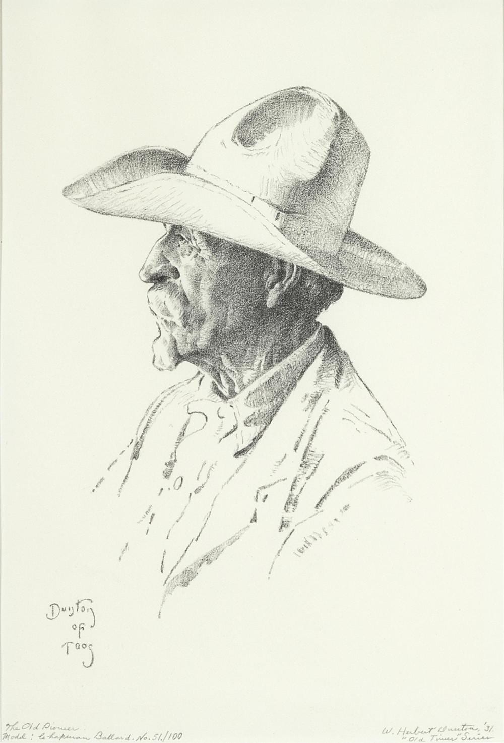 William Herbert Dunton comparable auction result: william herbert dunton the old pioneer 1931