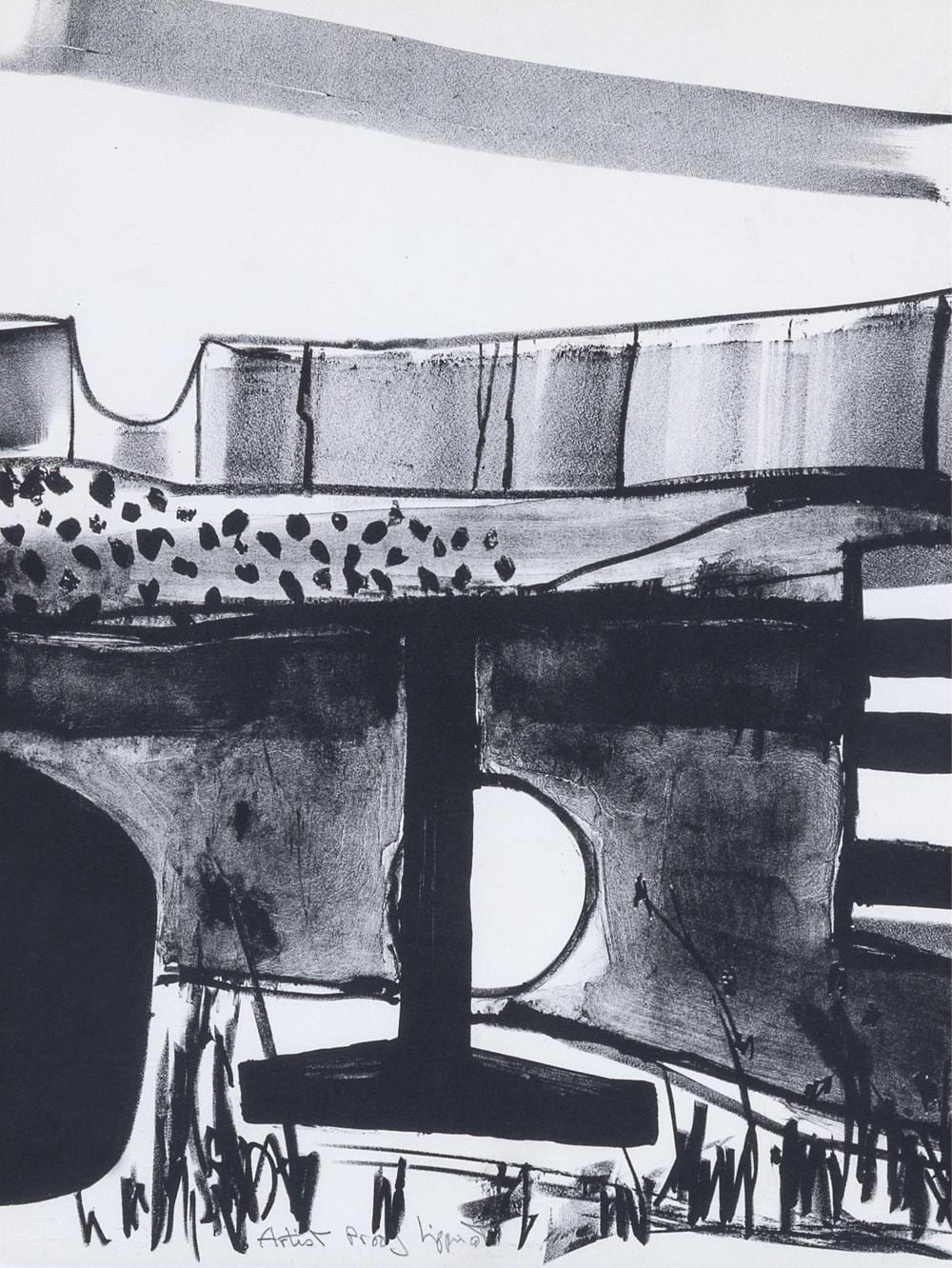 Janet Lippincott comparable auction result: janet lippincott abstract compositions 1973