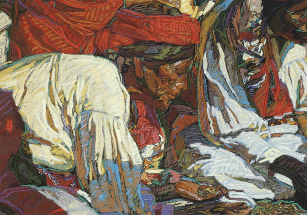 George Arthur Carlson comparable auction result: george arthur carlson sorting the beans 1992
