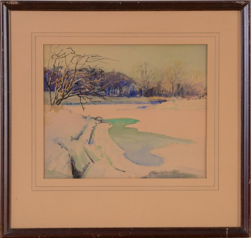 Carl Harold Nordstrom comparable auction result: carl harold nordstrom 1876 1965 ma winter landscape