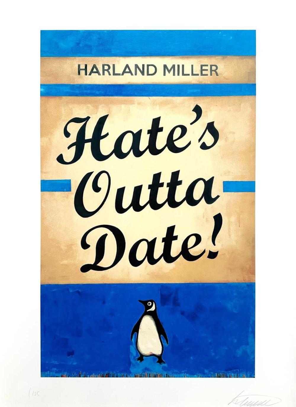 Harland Miller comparable auction result: harland miller british 1964 hate s outta date blue 2022