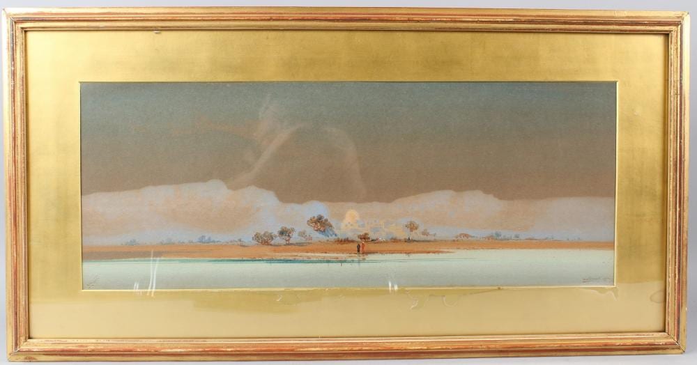 Augustus Osborne Lamplough comparable auction result: augustus osborne lamplough 1877 1930 arab village watercolour a f signed and inscribed 23 5 x 61cm