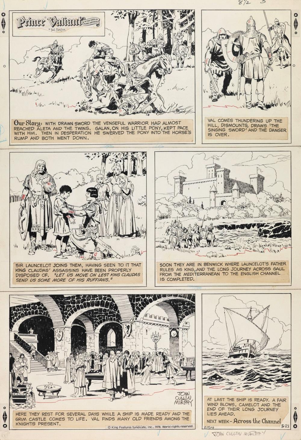 John Cullen Murphy comparable auction result: john cullen murphy prince valiant return to camelot 1978