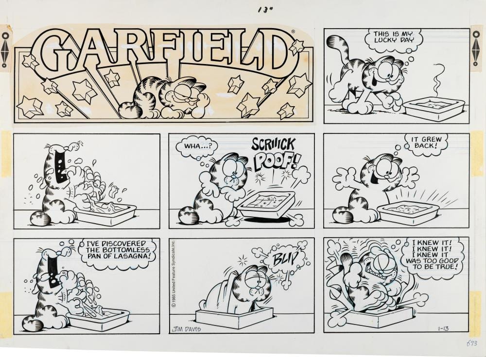 Jim Davis comparable auction result: jim davis garfield 1985