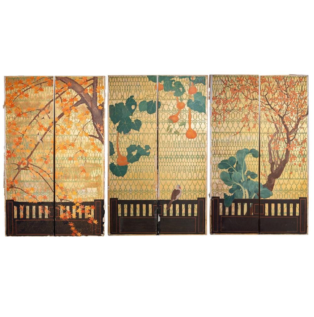 Albert Herter comparable auction result: albert herter 1871 1950 six panels from el mirasol santa barbara