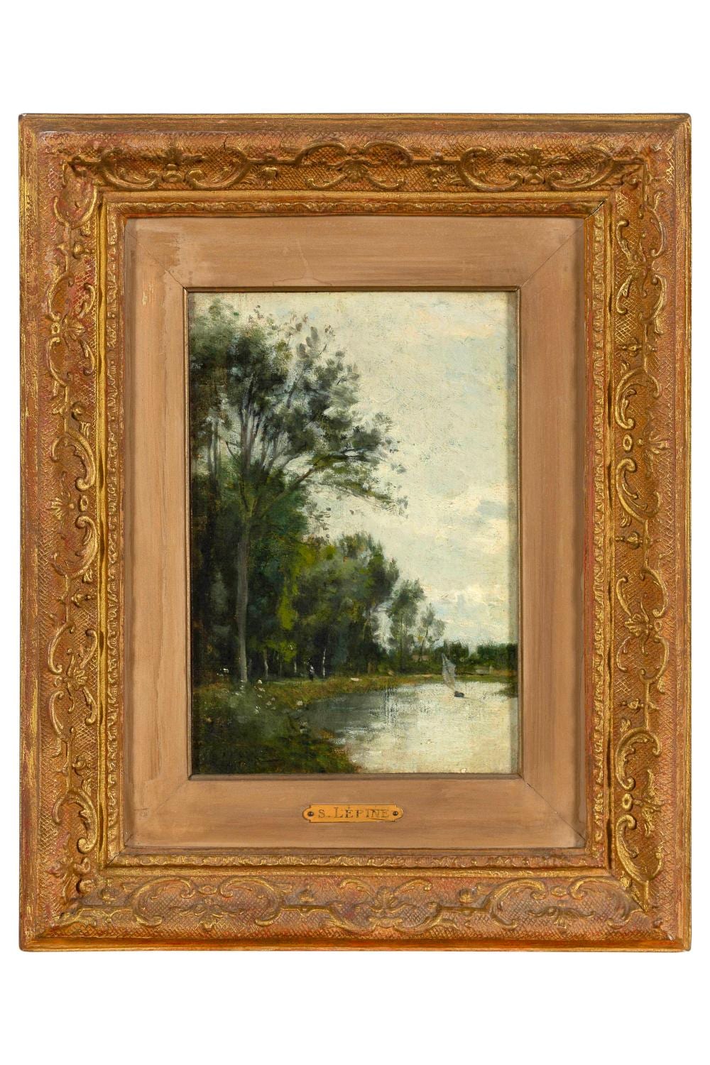 Stanislas Lépine comparable auction result: stanislas l pine 1835 1892 bords de rivi re au canot voile