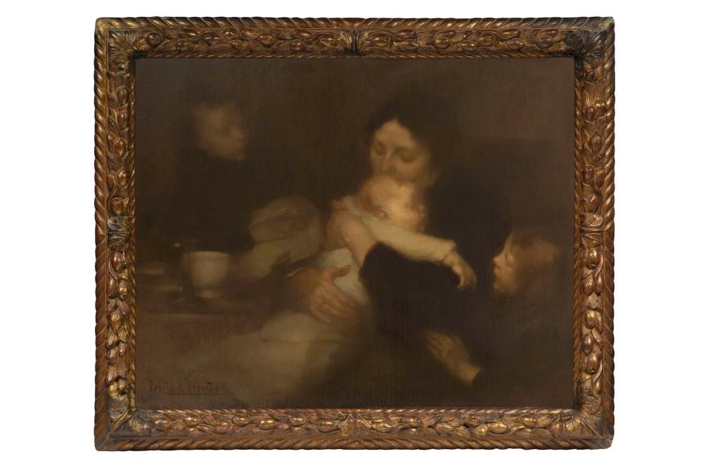 Eugène Carrière comparable auction result: eug ne carri re 1849 1906 bonheur maternelou tendresse vers 1892