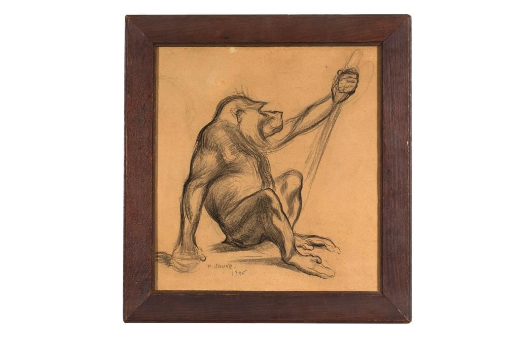 Paul Jouve comparable auction result: paul jouve 1878 1973 babouin assis tenant un b ton 1896