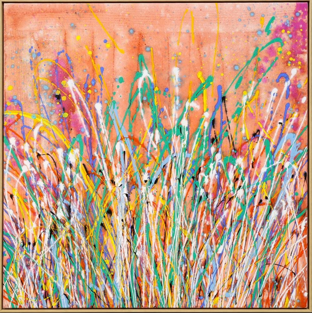 Max Milan comparable auction result: max milan kakadu colour mixed media on linen 105cm x 104cm