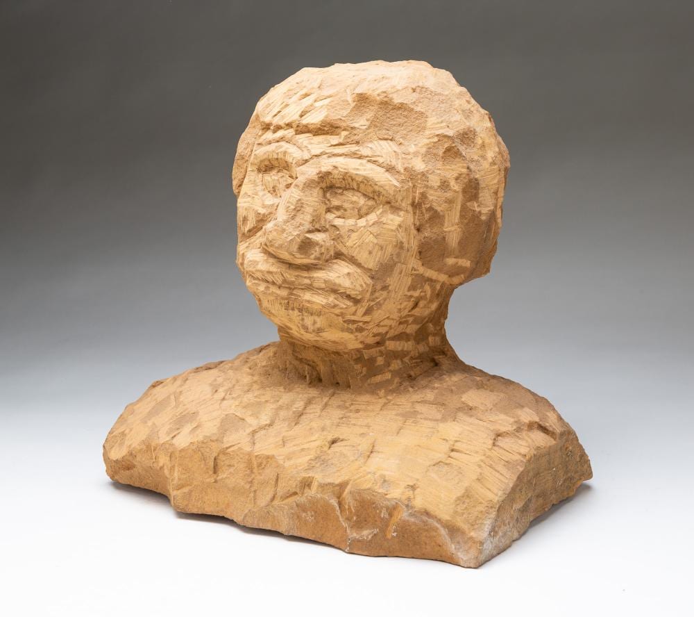 Ernest "Popeye" Reed comparable auction result: ernest popeye reed ohio 1919 1985 folk art carved stone bust of a man sculpture 11 75 h 12 5 w