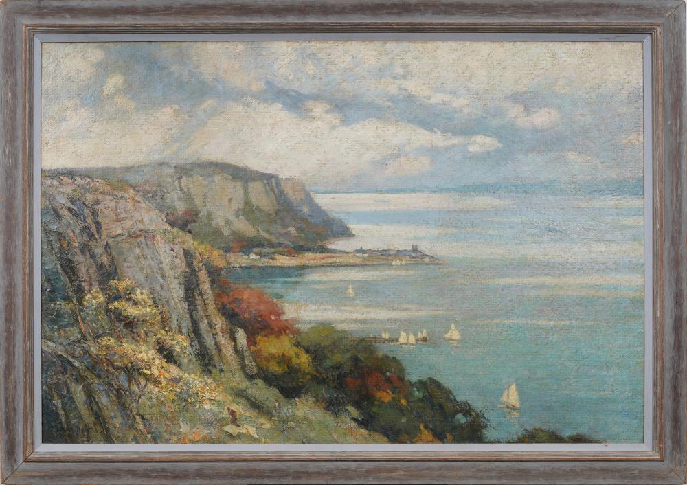 Gordon Grant comparable auction result: gordon grant 1875 1962 large hudson river view from the palisades vintage american oil on masonite