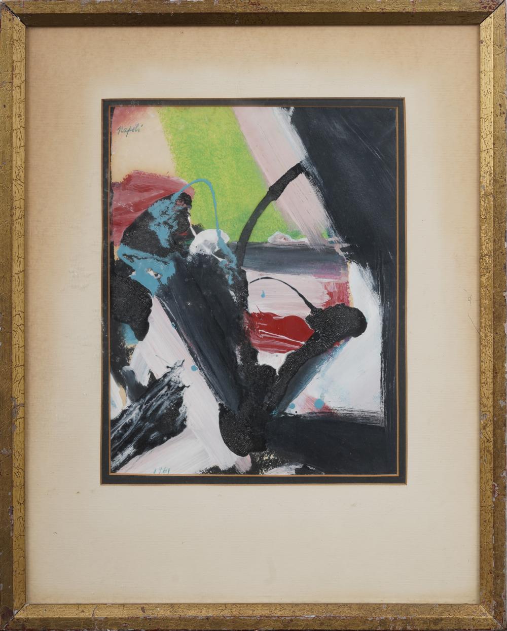 Giuseppe Napoli comparable auction result: giuseppe napoli 1929 1967 mid century modernist abstract expressionist original oil painting