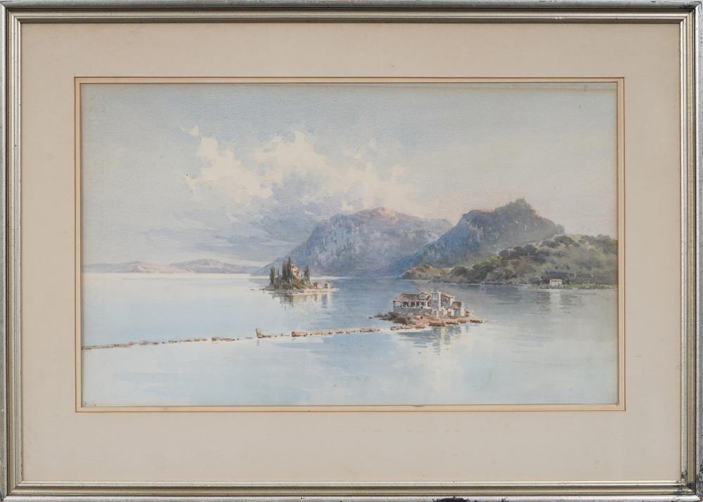 Angelos Giallinas comparable auction result: angelos giallinas 1857 1939 antique greek island seascape original corfu island rare painting