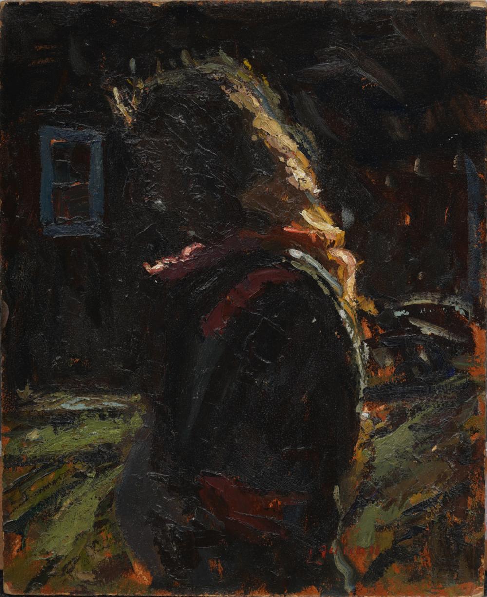 Bernard Lennon comparable auction result: bernard lennon 1914 1992 susan in profile vintage american impressionist portrait oil painting