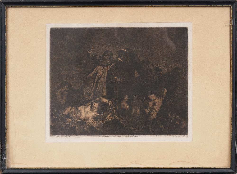 Eugène Delahogue comparable auction result: charles louis d henriet s soft ground etching the barque of dante 1865 after eug ne