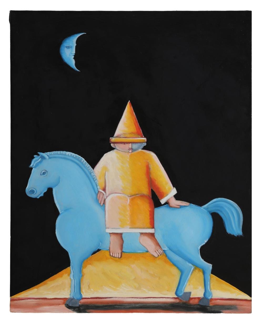 Martin Laborde comparable auction result: martin laborde american louisiana b 1943 he sat upon the blue horse under the blue moon and waited for the tropical breezes 1995 h 30 in w 24 in