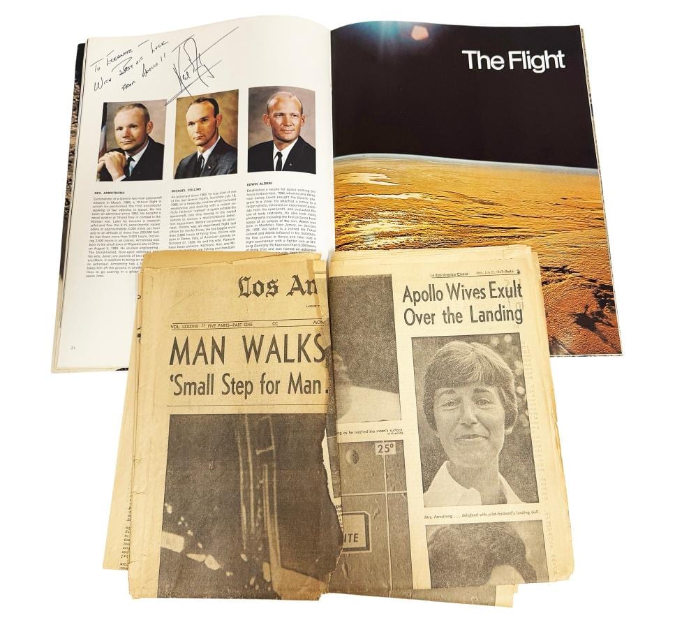 Neil Armstrong comparable auction result: neil armstrong signed 1969 apollo 11 ephemera