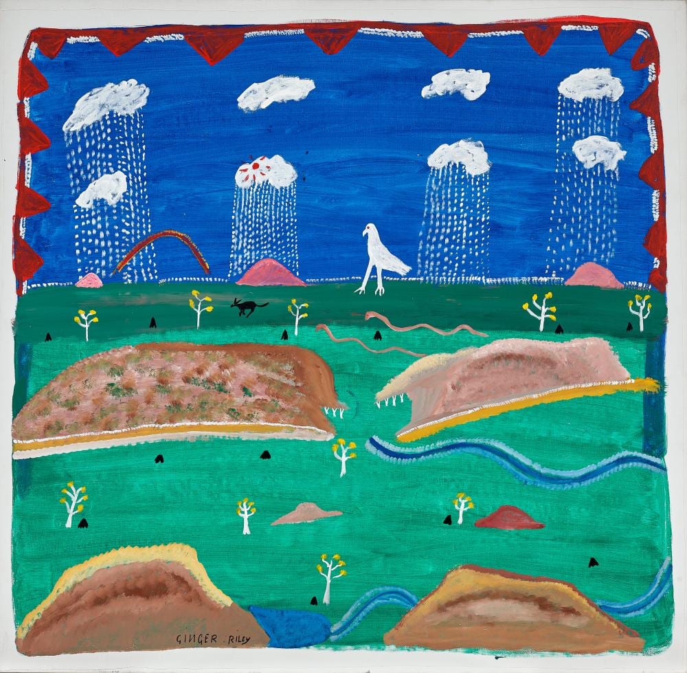 Ginger Riley Munduwalawala comparable auction result: ginger riley munduwalawala the wet 1994
